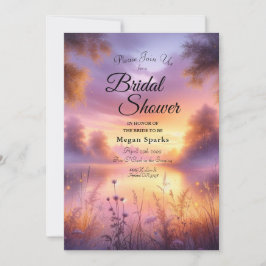 Convite Tranquilo brilho da noite pelo lago