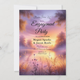 Convite Tranquilo brilho da noite pelo lago