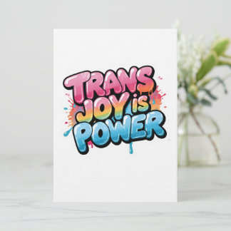 Convite Trans Joy Is Power Art Pride Quote Design