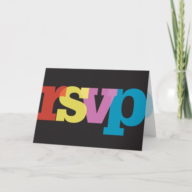 Convite Transparent Serif RSVP Card (Frente)