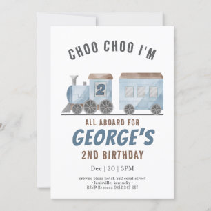 Convite Transporte Veicular Trem ChooChoo Aniversário