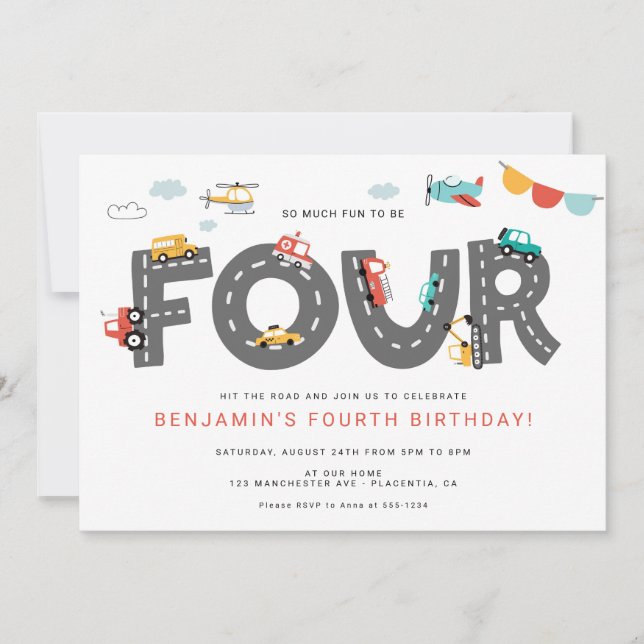 Convite Transportes urbanos de automóveis e caminhões (Frente)