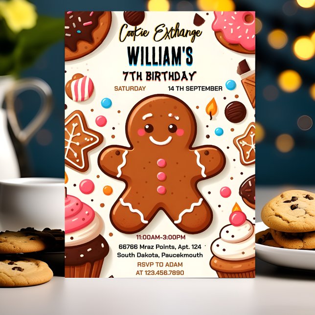 Convite tratem um doce primeiro aniversario de troca de co (Criador carregado)