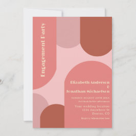 Convite Trava as Festas de noivado cor-de-rosa coral