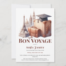 Convite Travel Theme Graduation Party Invitation
