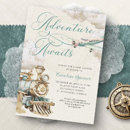 Convite Traveling Adventure Baby Shower Invitation