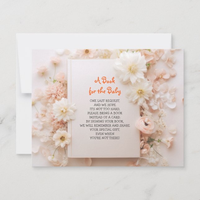 Convite TRAZER UM Chá de fraldas Rosa Pêssego DO LIVRO (Frente)