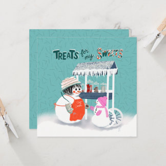 Convite Treats For My Sweets Snowwoman Holiday Card