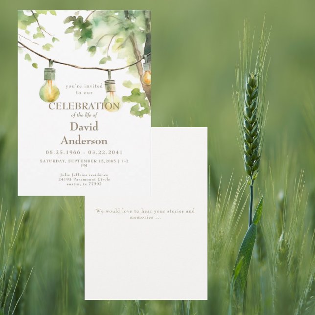Convite Tree & Lights Celebration of Life Invitation (Criador carregado)