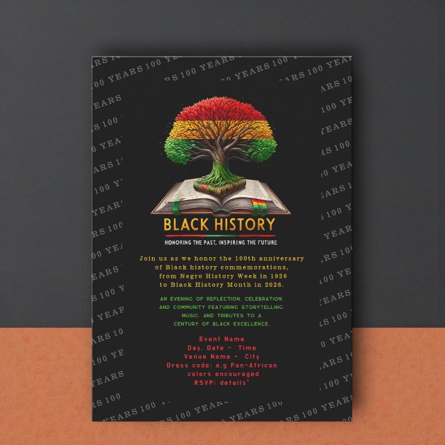 Convite Tree of Knowledge Black History 100 years (Criador carregado)