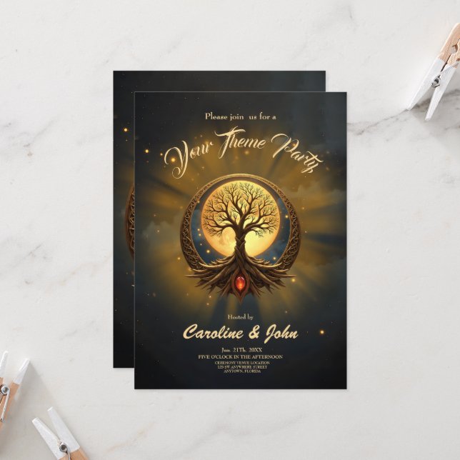 Convite Tree of Life – Moonlit Enlightenment  (Frente/Verso In Situ)