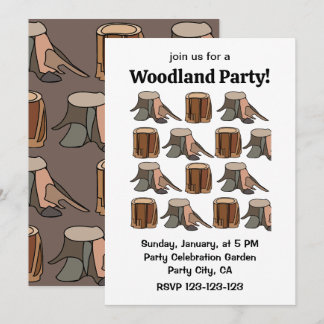Convite Tree Stump Woodland Party