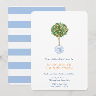 Convite Tree Topiary Tree Newlyweds De Manhã Depois Do Br