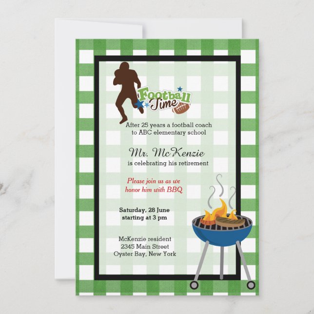 Convite Treinador de futebol aposentado (Frente)