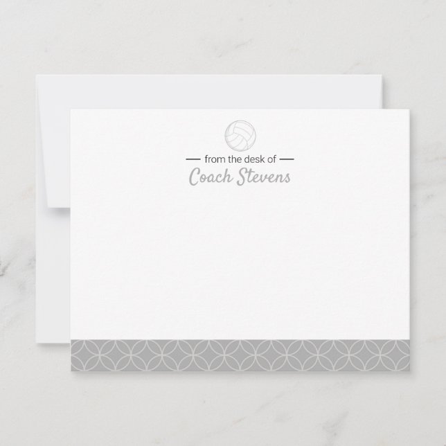 Convite Treinador de Voleibol - Cinza Negra (Frente)