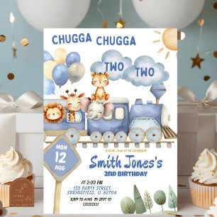 Convite Treinar Todo O segundo aniversário A Bordo Com Fot