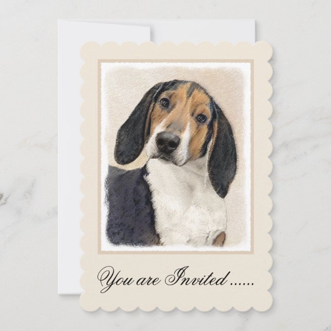 Convite Treing Walker Coonhound Painting - Arte Original (Frente)
