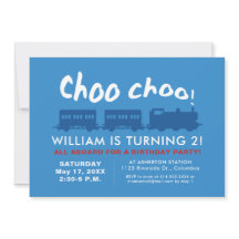 Trem choo choo azul vermelho aniversário infantil