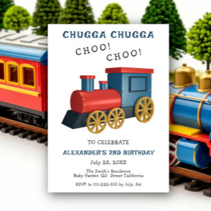 Convite Trem Chugga Choo Aniversário