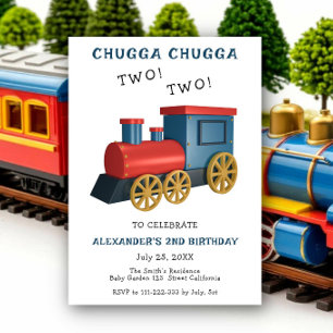 Convite Trem Chugga Dois Dois Segundo Aniversário