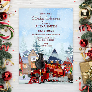 Convite trem de Natal inverno chá de bebê