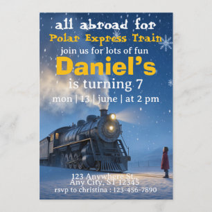 Convite trem do papai noel polar express