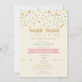 Convite Tremor Pequeno Chá de fraldas de Estrela Dourada A