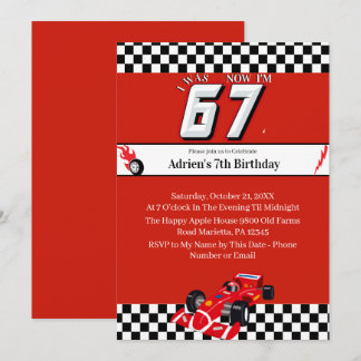 Convite Trending 6 7 Meme | Race Car Boy Racing Birthday