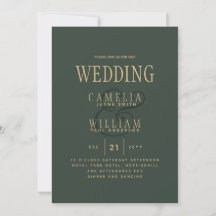 Trending Modern OLIVE Green Dourado Weding