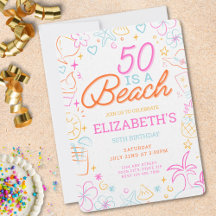 Trendy 50th Beach Birthday