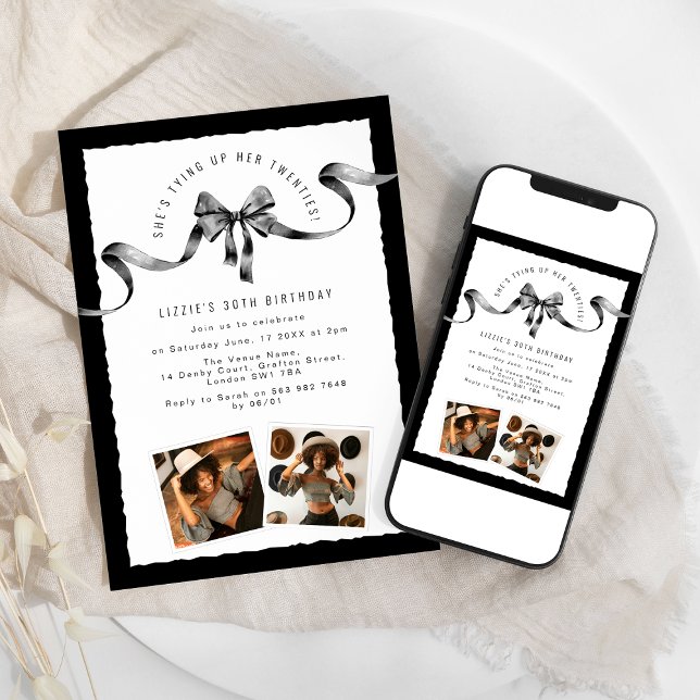 Convite Trendy Amarrando Sua Festa de aniversário Dos Vint (Criador carregado)
