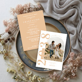 Convite Trendy Arch Photo Faux Gold Twin Graduation TMF26