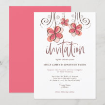 Trendy Artsy Pink Watercolor Casamento de Script F