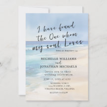 Trendy Beach Watercolor Ocean Christian Weding