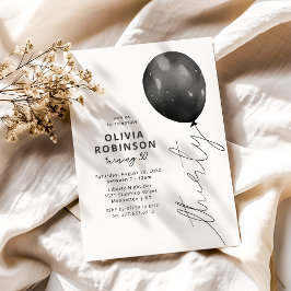 Convite Trendy Black Balloon aniversário de 30 anos