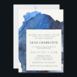 Convite Trendy Blue Abstrato Watercolor Bat Bar Mitzvah<br><div class="desc">Trendy Blue Indigo Abstrato Watercolor Bat Bar Mitzvah Convite</div>