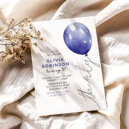 Convite Trendy Blue Balloon aniversário de 30 anos