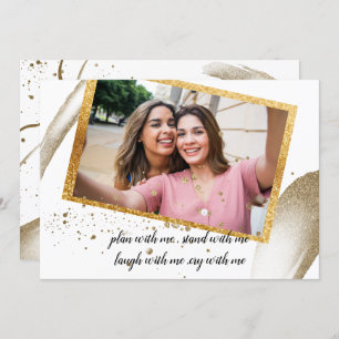 Convite Trendy Calliografia será minha madrinha Invit