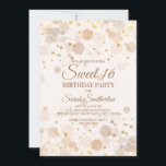 Convite Trendy Dourado Bokeh no Creamy White Sweet 16<br><div class="desc">Trendy gold bokeh em branco cremoso Sweet 16 convite de aniversário</div>