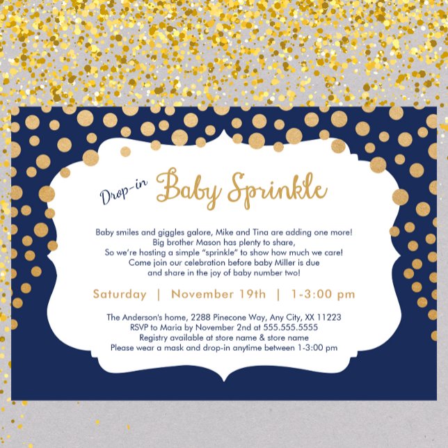 Convite Trendy drop-in baby sprinkle (Criador carregado)