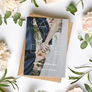 Convite Trendy elegante noivado de casamento simples