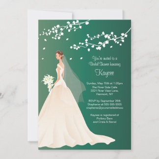 Convite Trendy Emerald Green Bride Chá de panela Convide