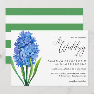 Convite Trendy Flower Blue Hydrangea casamento