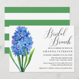 Convite Trendy Flower Blue Hydrangea casamento Bridal Brun
