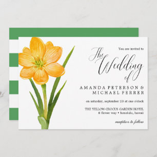 Convite Trendy Flower Yellow Crocus Rustic Casamento