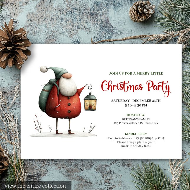 Convite Trendy Funny Santa Christmas Celebration Invites (Trendy Funny Santa Christmas Celebration Invitation)