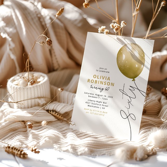 Convite Trendy Gold Balloon 60th Birthday (Criador carregado)