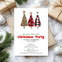 Convite Trendy leopard and buffalo Christmas tree invite