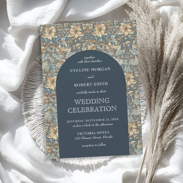 Convite Trendy Light Pastel muda cores floral Nouveau (Trendy light pastel muted colors floral Nouveau Invitation)