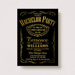 Convite Trendy Metallic Dourado Tipografia Bachelor Party<br><div class="desc">Tendy Metallic Dourado Typografia Bachelor Party Convites.</div>